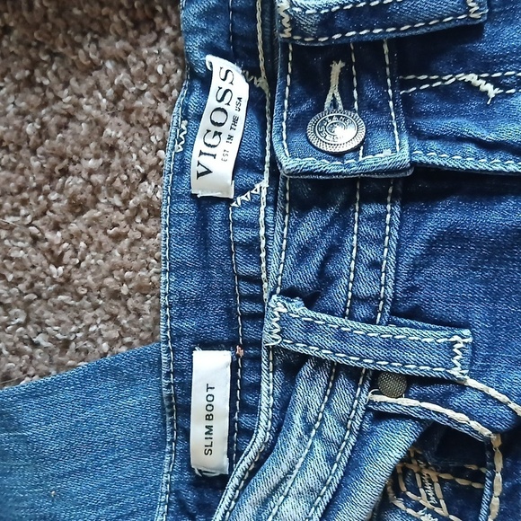 Vigross slim boot cut blue jeans size 2 - Picture 3 of 16